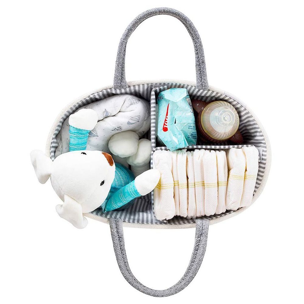 Bumble & Bird - Cotton Rope Diaper Caddy & Nursery Organizer - Grey