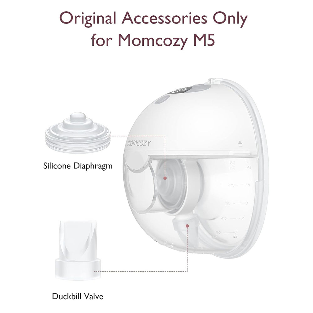 Momcozy Duckbill Valve And Diaphragm Only For M5 Breast Pump - White