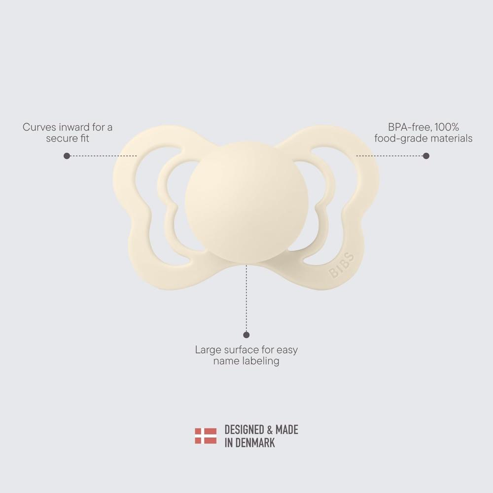 Bibs - Pacifier Couture Latex Size 1 - 0-6M - Pack of 2 - Iron/Baby Blue