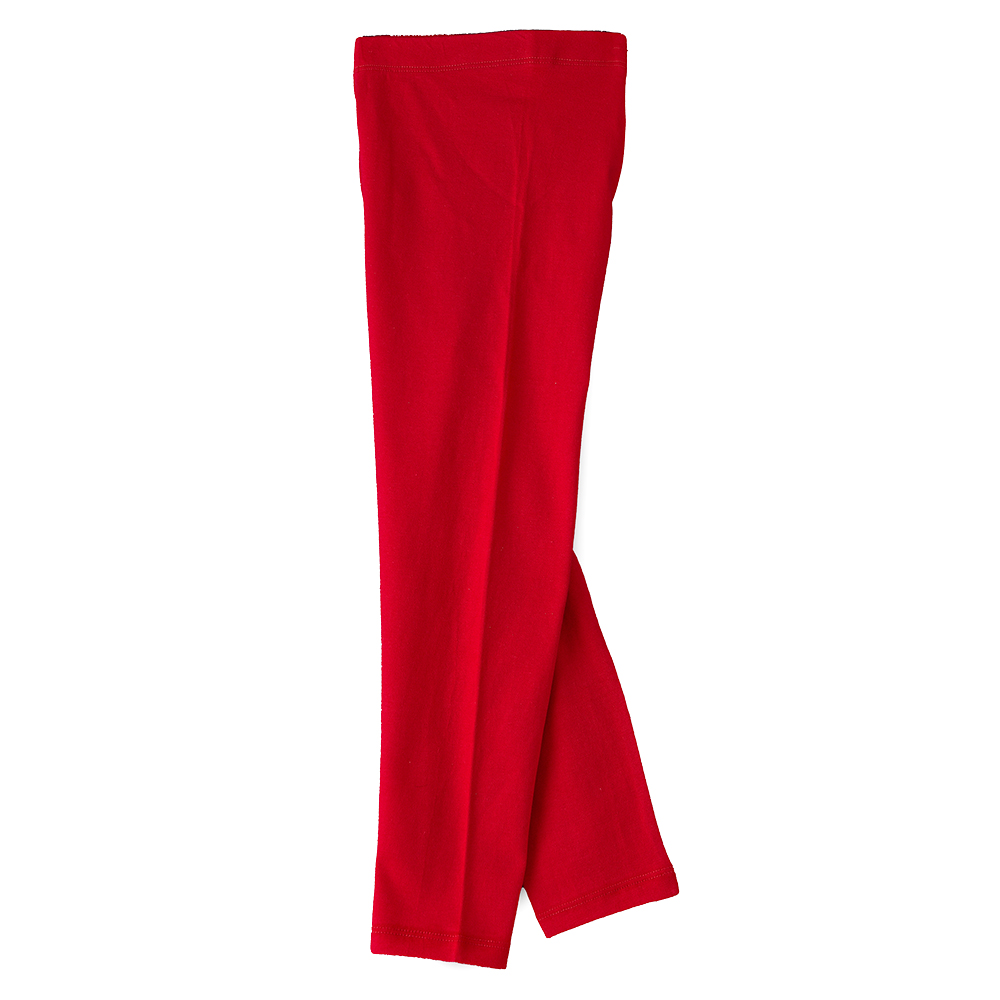 Jelliene - Girls Comfortable Solid Cotton Leggings - Red