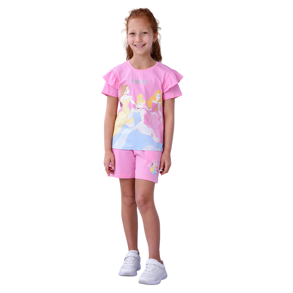 Disney - 2pc-Set - Disney Flare Sleeve T-Shirt With Shorts - Pink