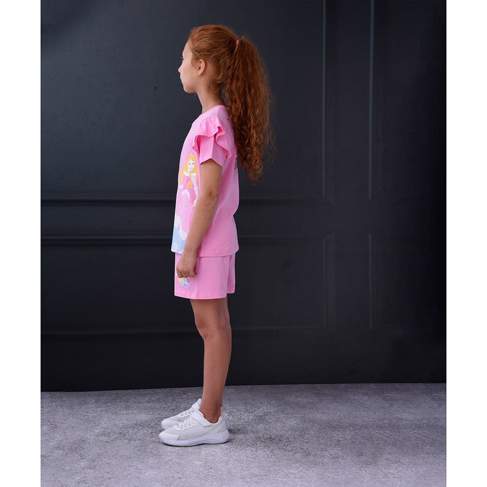 Disney - 2pc-Set - Disney Flare Sleeve T-Shirt With Shorts - Pink