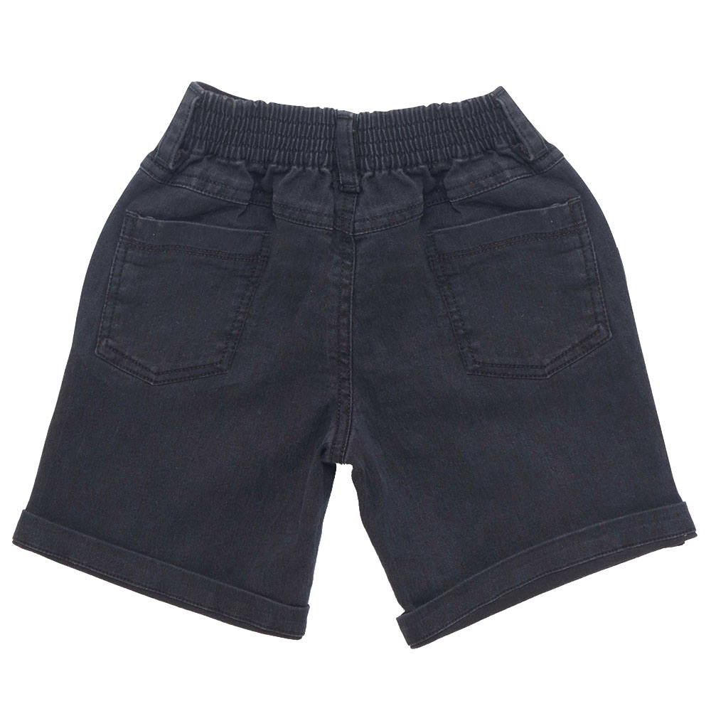 Little Kangaroos - Boy Semi Elastic Denim Shorts - Black