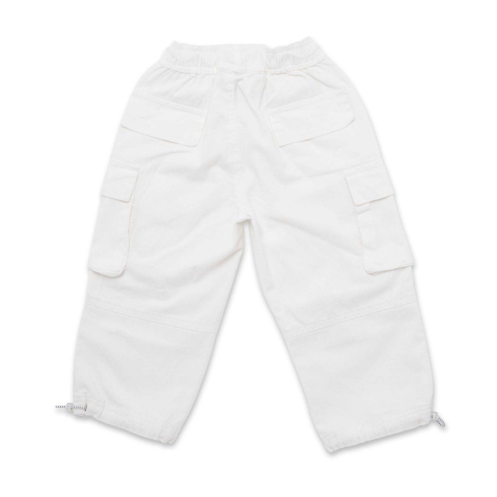 Little Kangaroos - Boy Full Elastic Parachute Pants - White