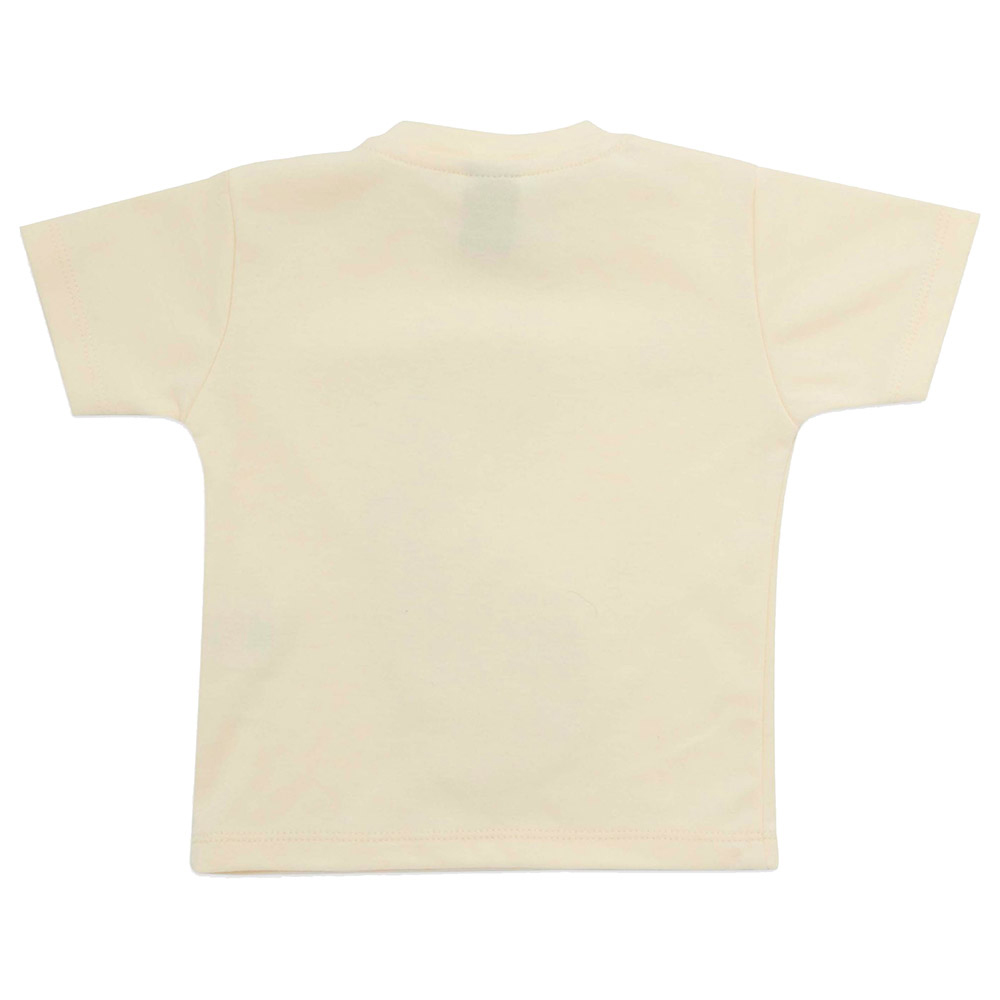 Little Kangaroos - Baby Boy Dinosaur Print T-Shirt - Butter