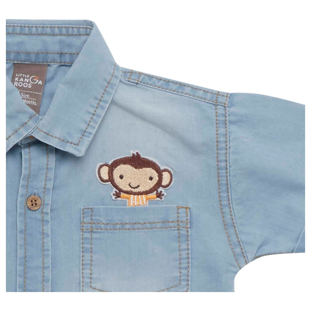 Little Kangaroos - Baby Boy Half Sleeve Shirt - Light Blue