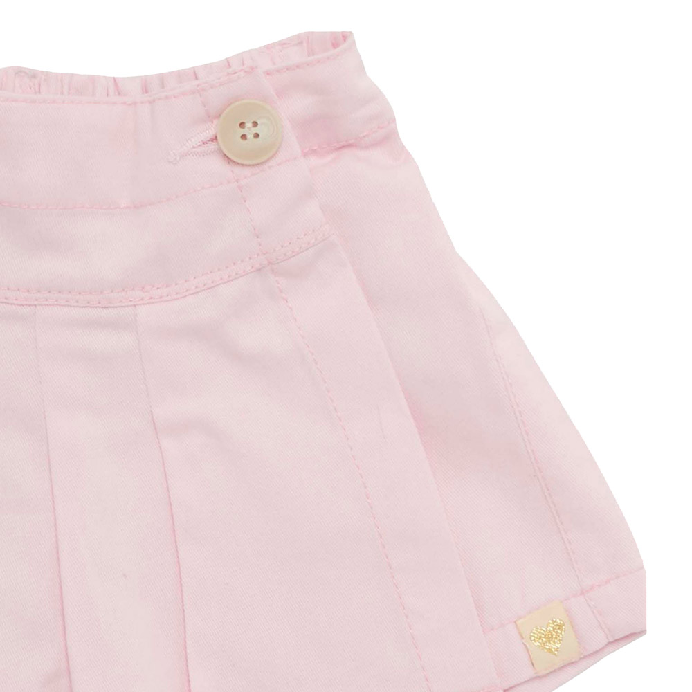 Little Kangaroos - Girl Button-Up Woven Skort - Baby Pink