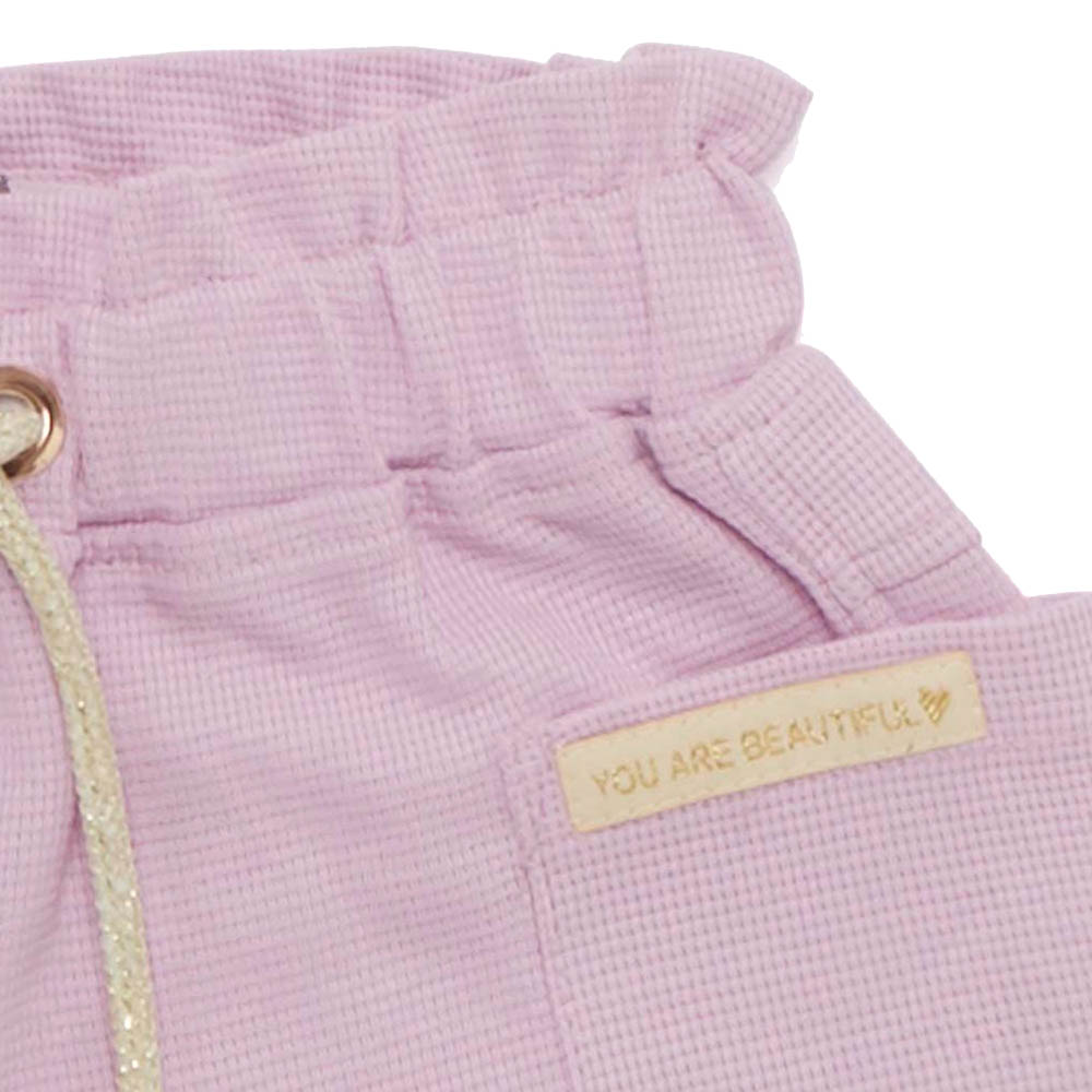 Little Kangaroos - Girl Elasticated Knitted Shorts - Purple