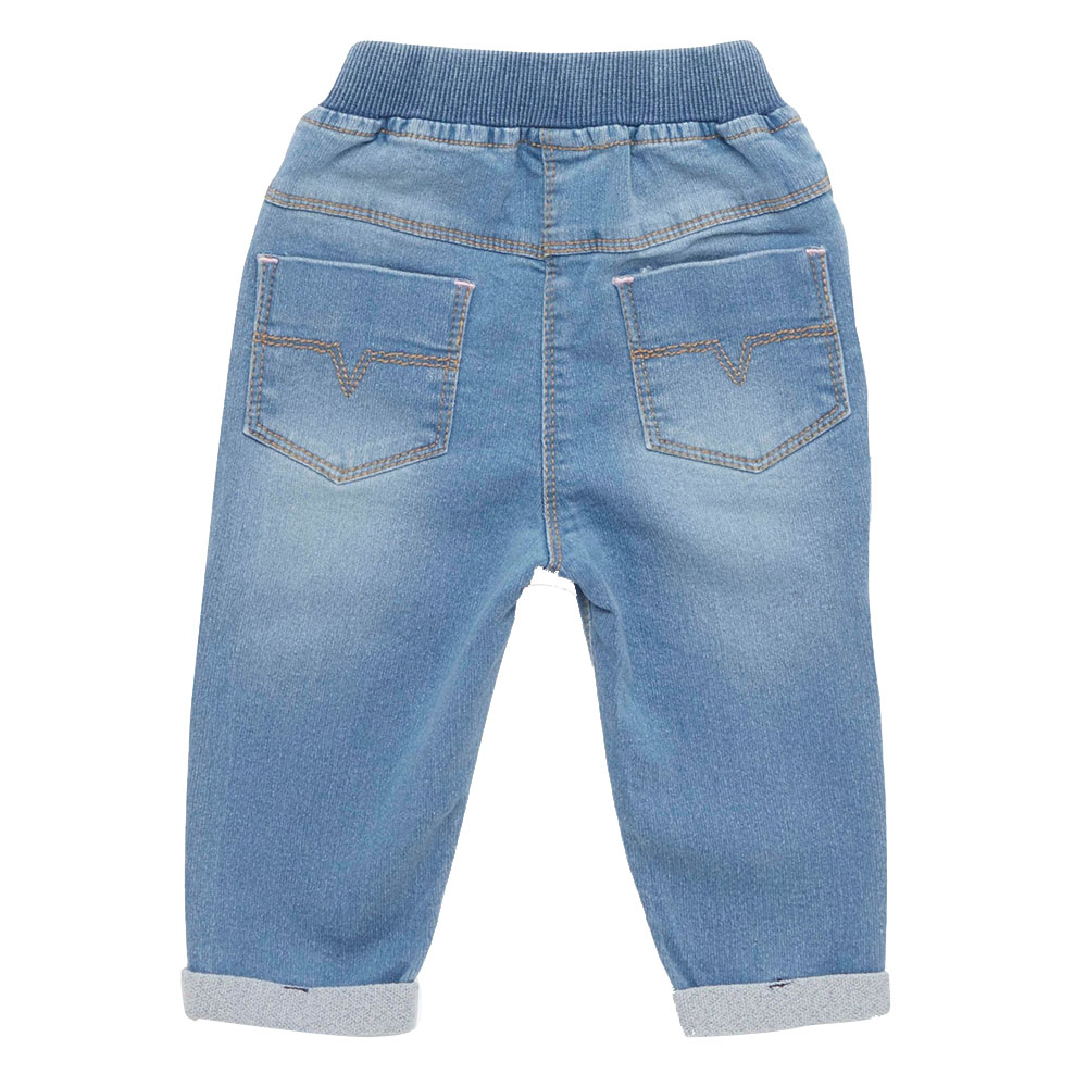 Little Kangaroos - Baby Girl Full Elastic Jeans With Pockets - Light Blue