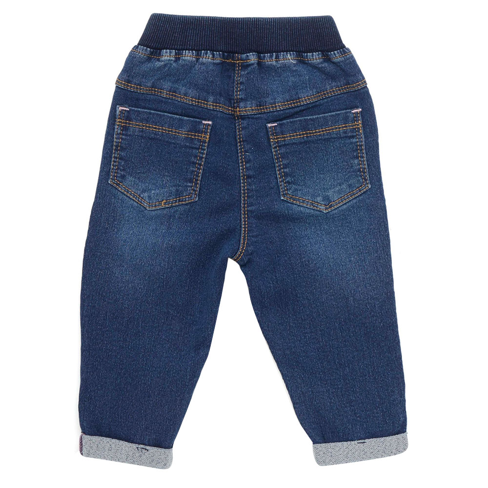 Little Kangaroos - Baby Girl Denim Jeans With Pockets - Dark Blue