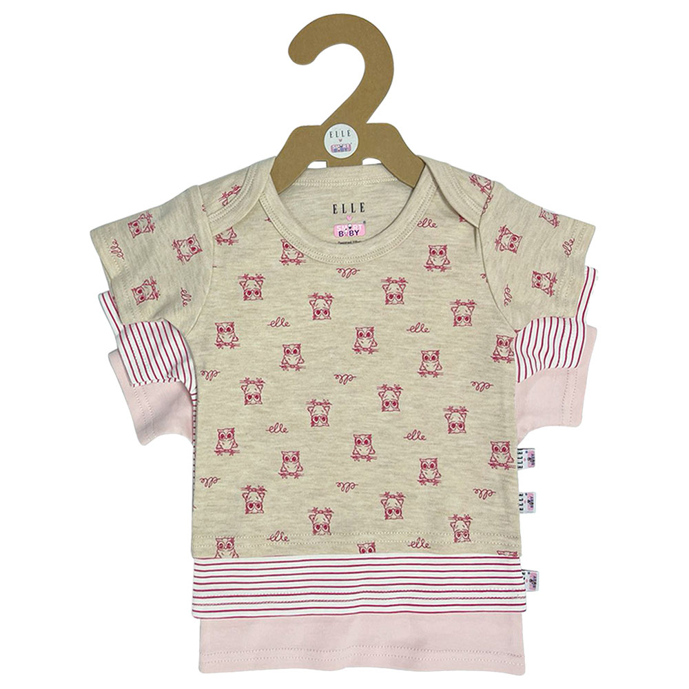 Smart Baby - 3pc-Set - Baby Girl Half Sleeve T-Shirts