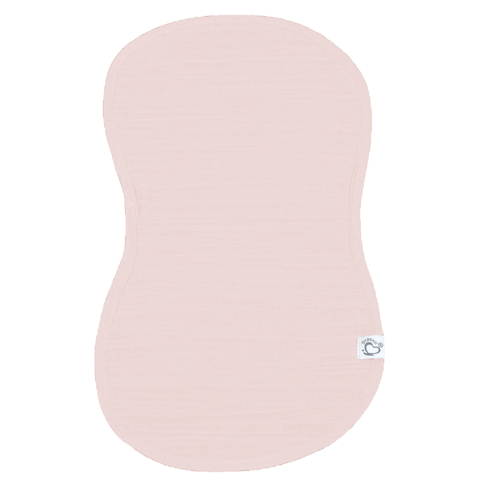 Me - Crinkle Muslin Organic Shaped Burp Towel - Blush - 2 Pcs