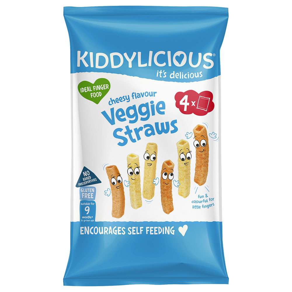 Kiddylicious - Cheesy Veggie Straws - Pack Of 4 - 12g