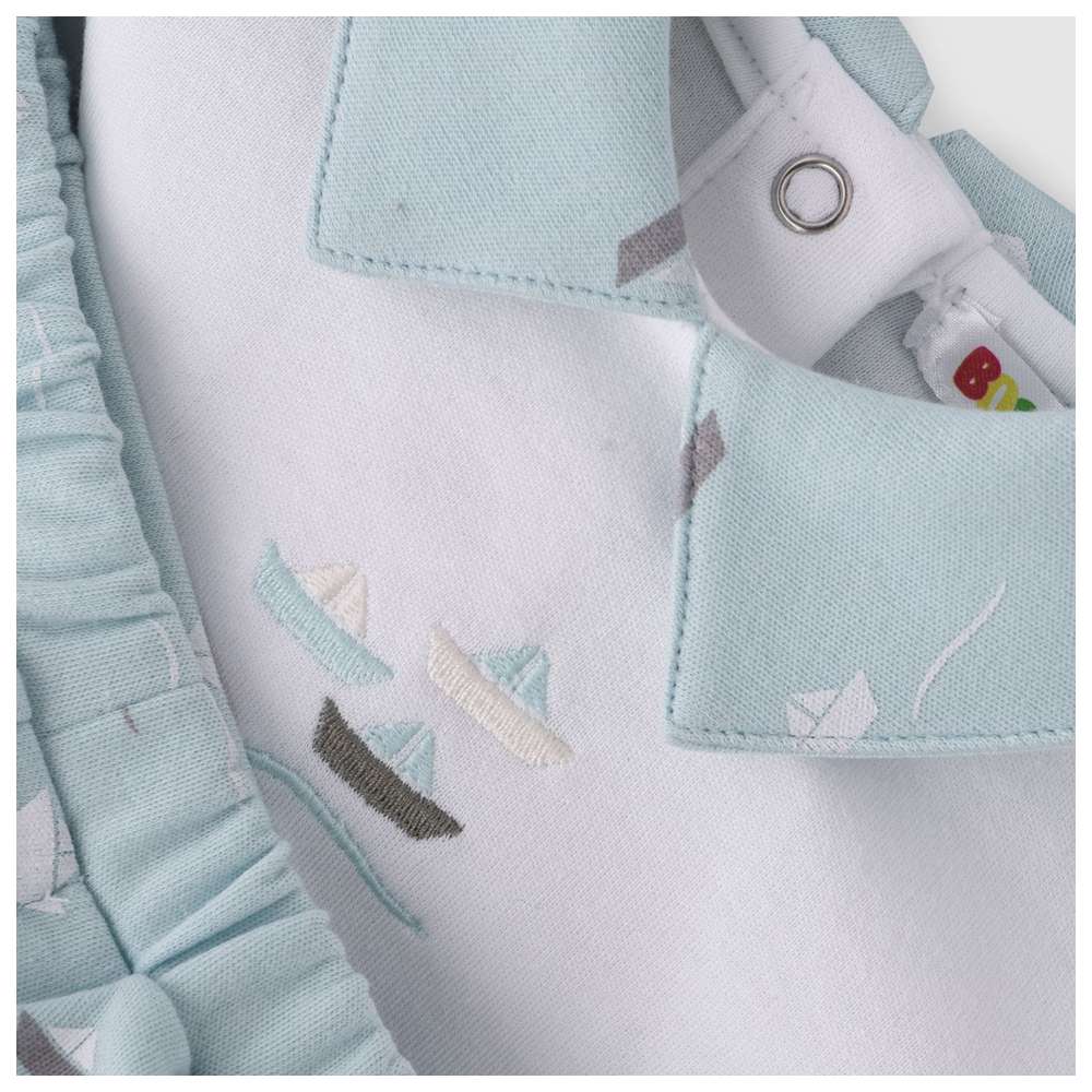 Boo Boo - 2pc-Set - Top & Shorts - White/Light Blue