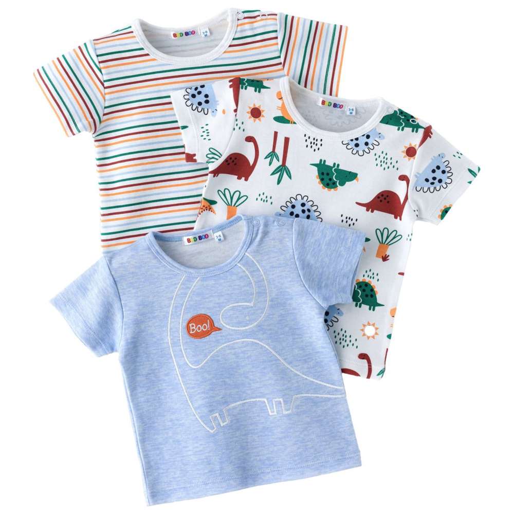 بو بو - طقم 3 قطع - تي شيرت بأكمام قصيرة للأولاد