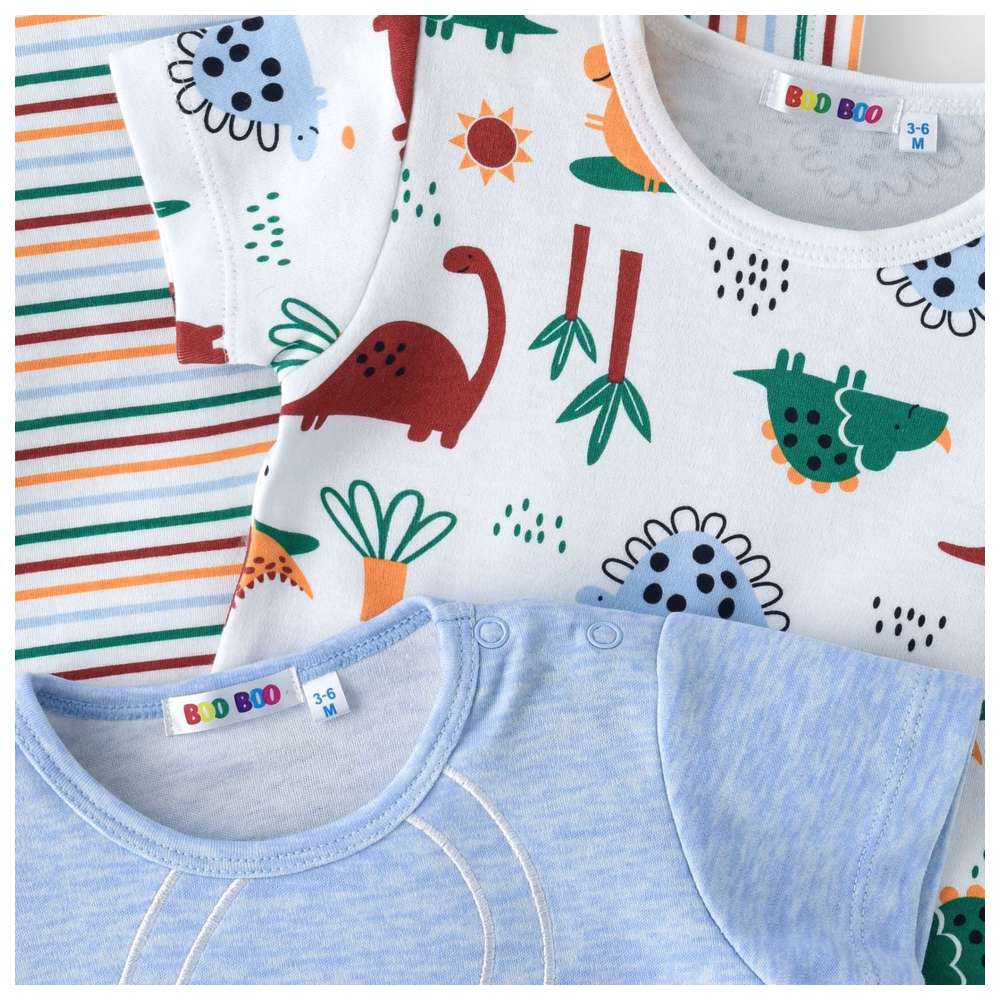 بو بو - طقم 3 قطع - تي شيرت بأكمام قصيرة للأولاد