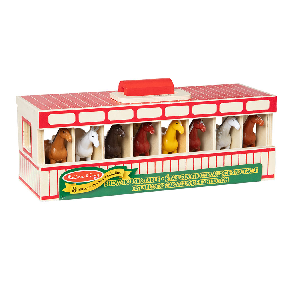 مجموعة ألعاب إسطبل خيول العرض المتنقلة من ميليسا آند دوغ - 9 قطع