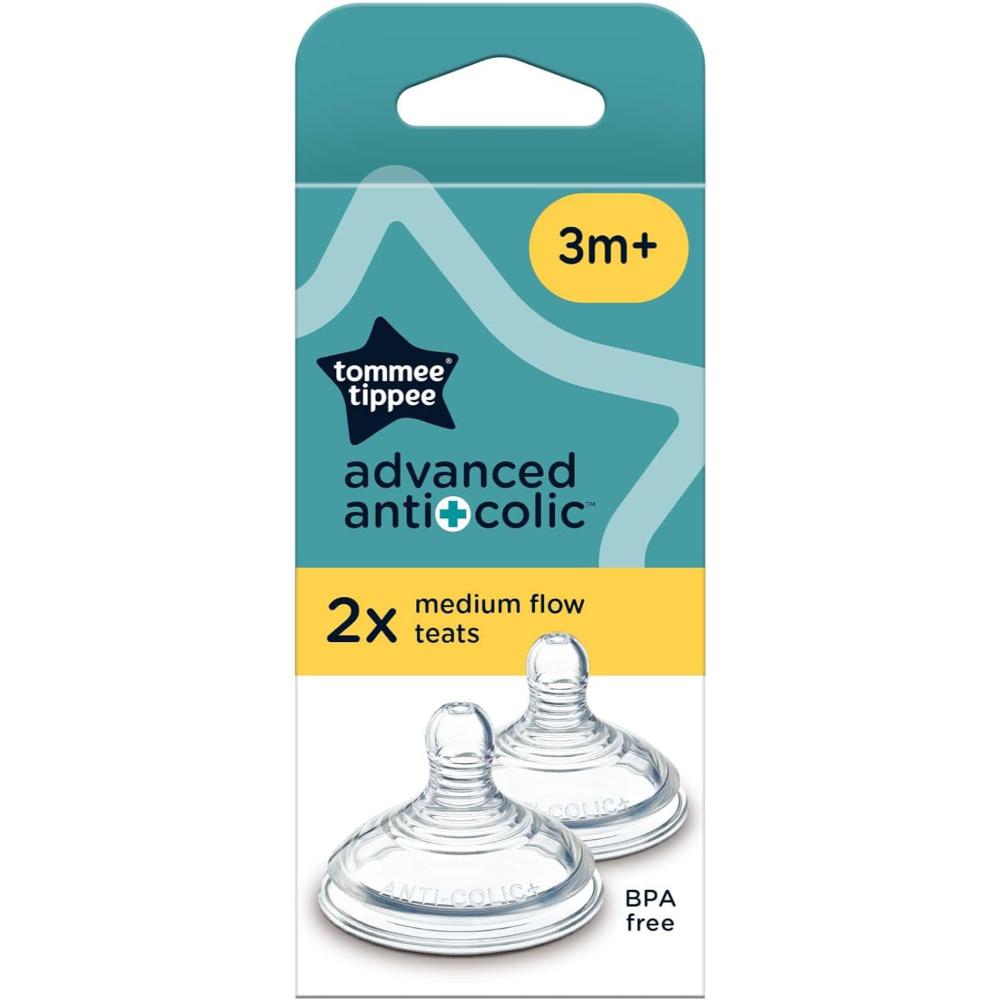 Tommee Tippee Anti Colic Teats Med Flow 3m+ 2-Pack