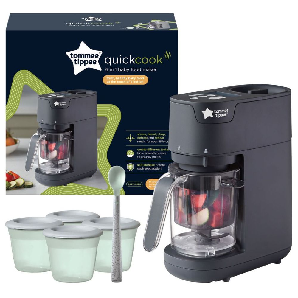 Tommee Tippee Quick Cook 6-in-1 Baby Food Maker - Black - 500 ml