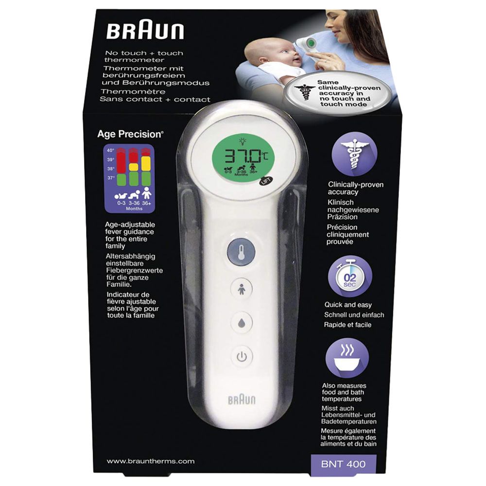 Braun BNT 400 No Touch + Touch Thermometer - White
