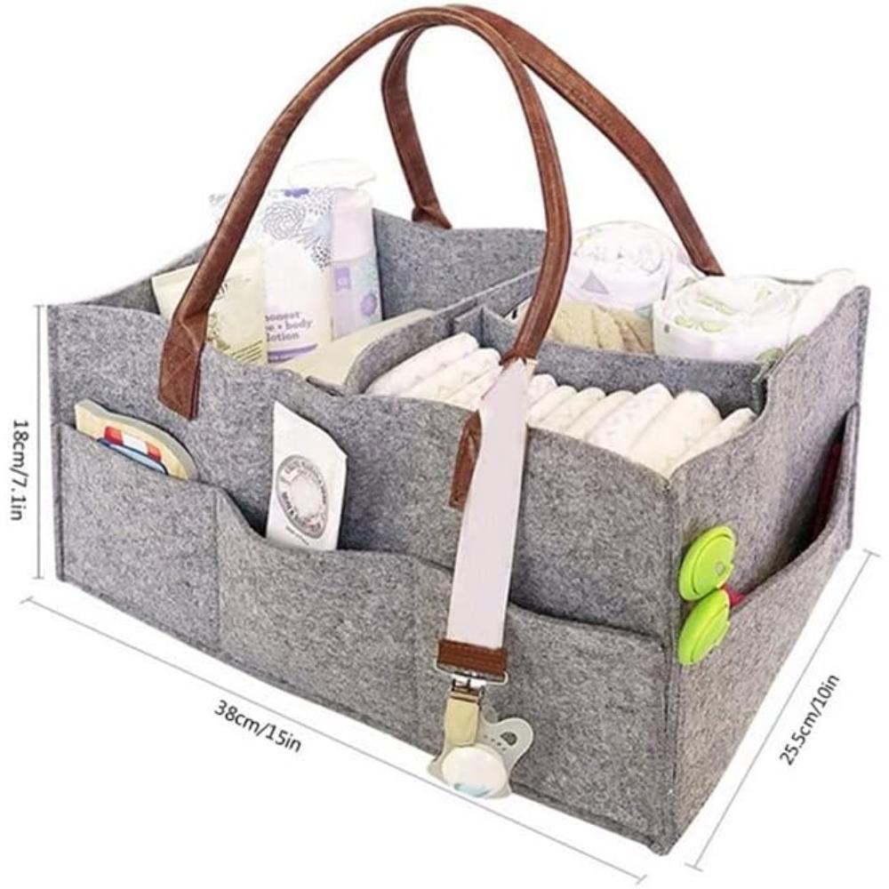 Bumble & Bird - Diaper Caddy Organizer - Grey/Brown
