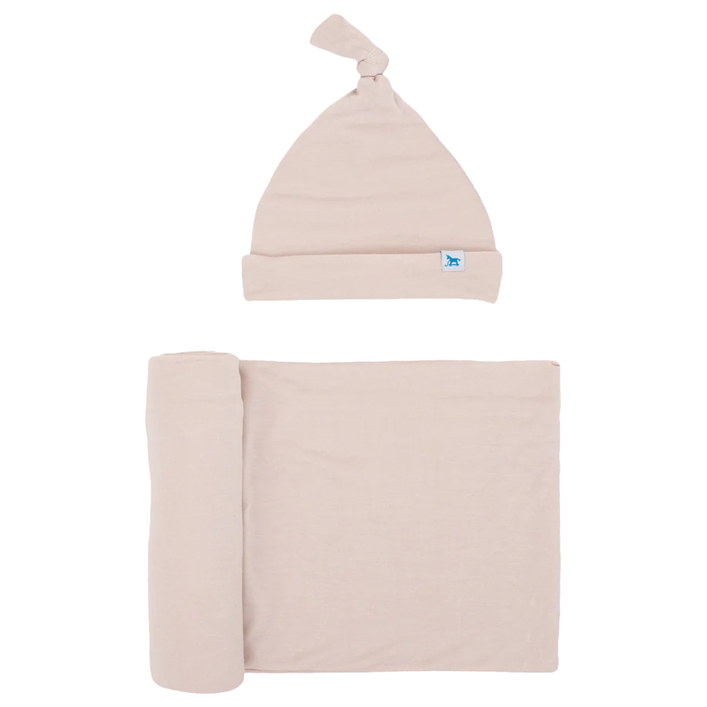 Little Unicorn - Stretch Knit Swaddle & Hat - Soft Blush - 2pcs