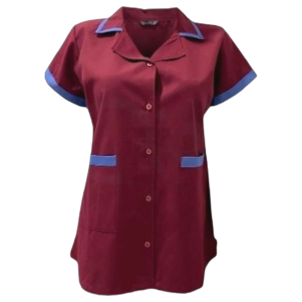 فيرونيكا - طقم قطعتين - طقم سكراب بولي فيسكوز للسيدات - عنابي