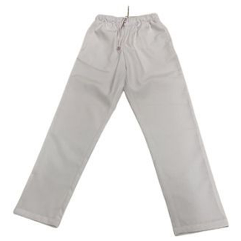 فيرونيكا - طقم قطعتين - طقم طبي بفتحة رقبة مزينة بخط - أبيض