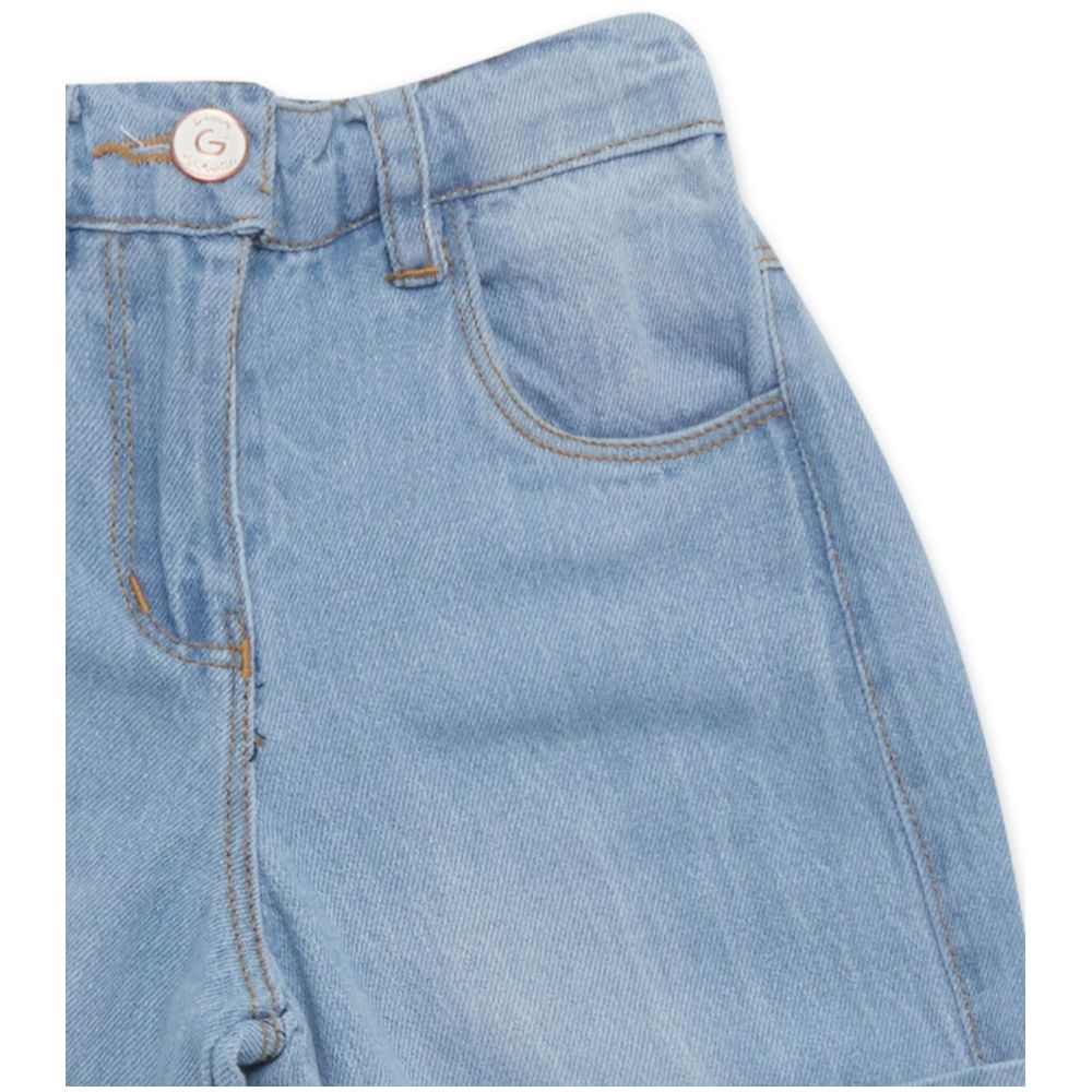 Little Kangaroos - Girl Wide Leg Denim Jeans - Light Blue