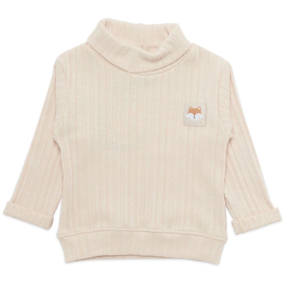 Little Kangaroos - Baby Girl Plain Sweatshirt - Light Fawn