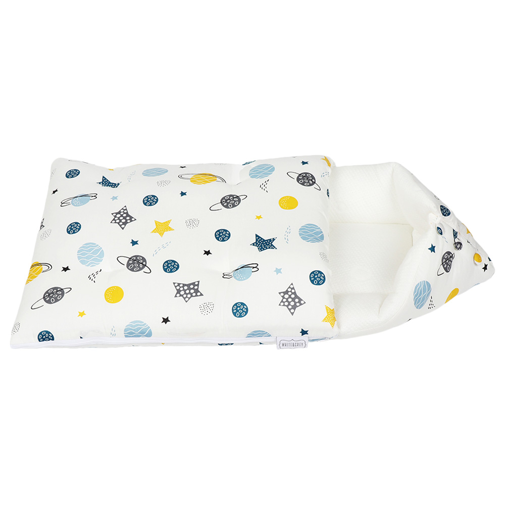 White&Grey - Baby Sleeping Bag Soft Bamboo Swaddle Nest - Planet