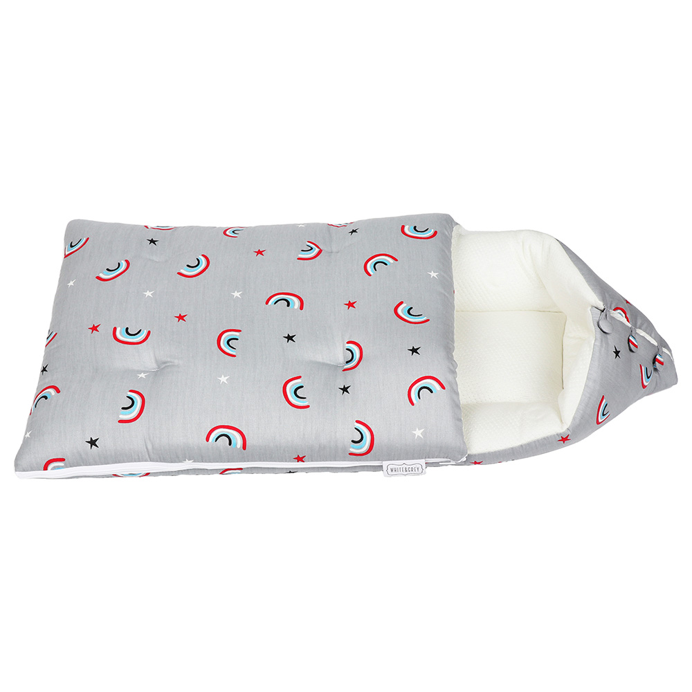 White&Grey - Baby Sleeping Bag Soft Bamboo Swaddle Nest - Rainbow