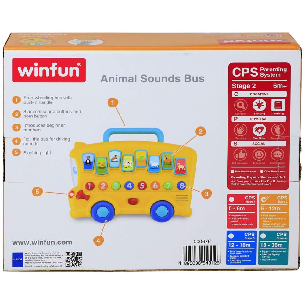 Winfun - Animal Sounds Bus - Yellow