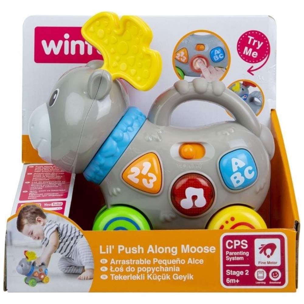 Winfun - Lil' Push Along Moose Toy - Grey