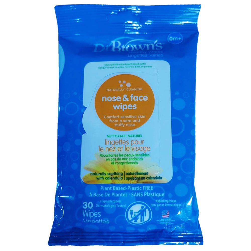 Dr. Brown's Nose & Face Wipes - Pack of 30