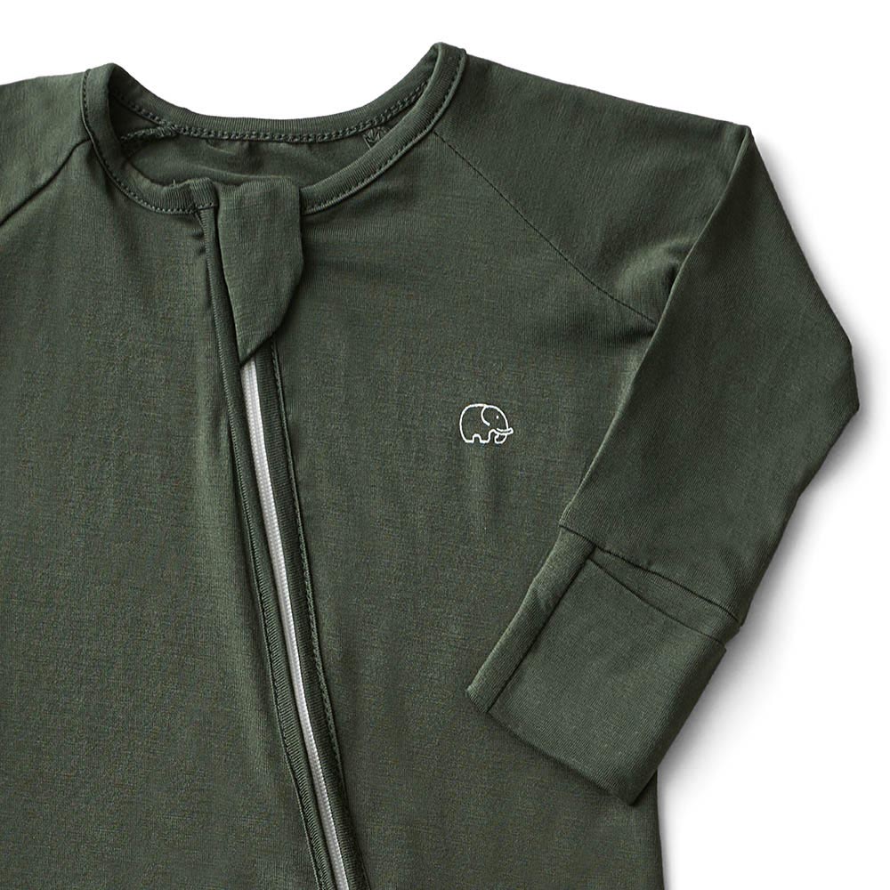 Anvi Baby - Organic Zipper Romper - Dark Green