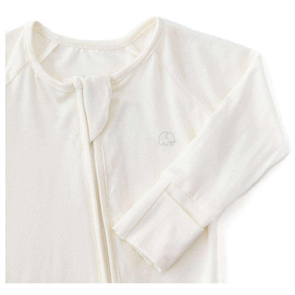 Anvi Baby - Organic Bamboo Zipper Romper- Daisy White