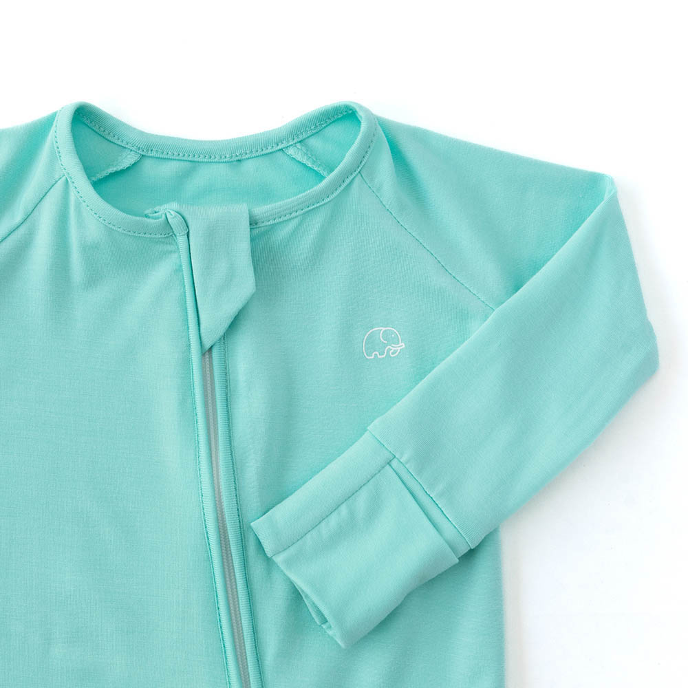 Anvi Baby - Organic Solid Zipper Sleepsuit - Light Blue