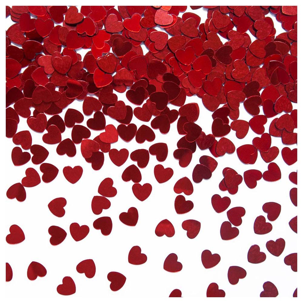 Party Deco - Confetti Hearts - 2.5cm - Red