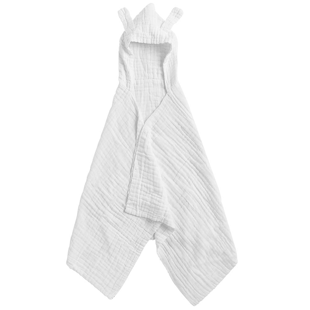 Anvi Baby - Organic Muslin Hooded Towel - White