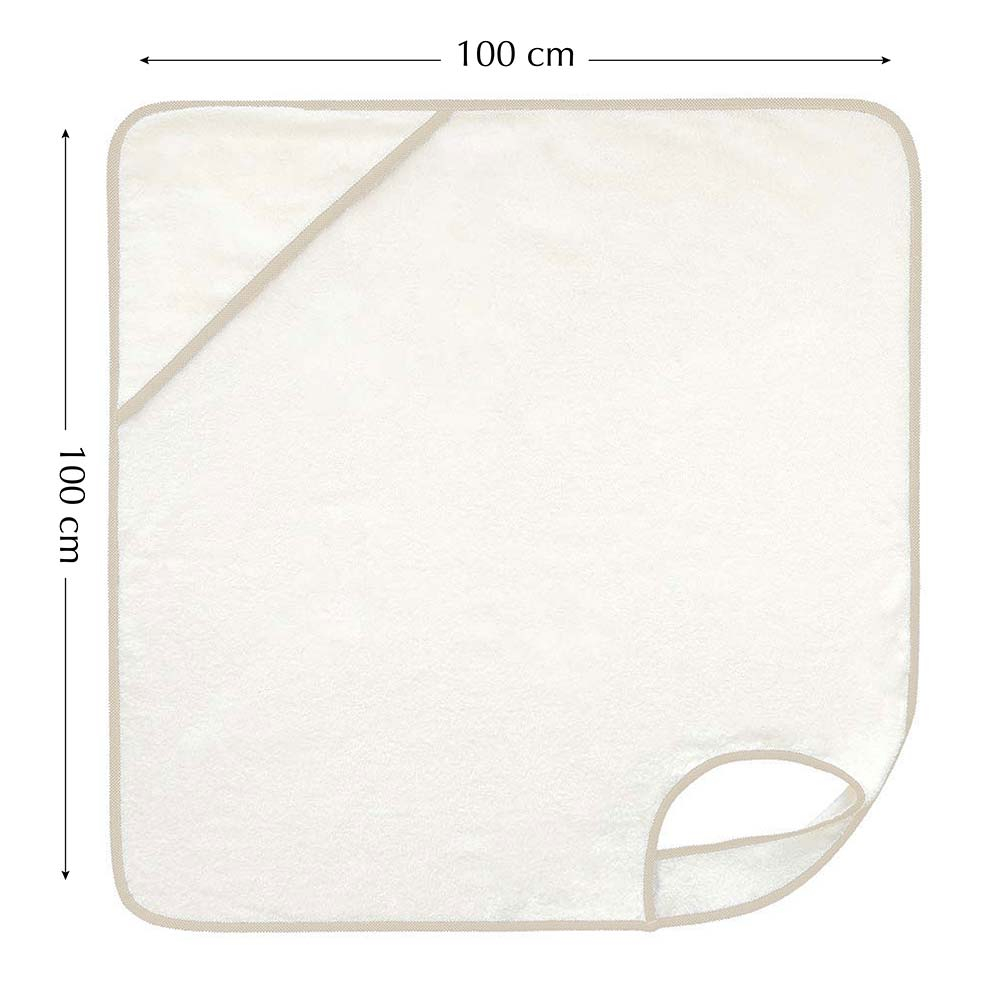 Tiny Toes - Hands-Free Hooded Apron Baby Towel - Beige