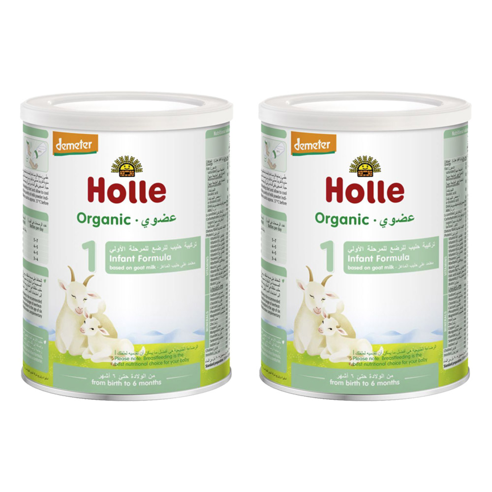 Holle - Organic Stage 1 Infant Goat Milk Powder Formula - 400 gm - Pack of 2
