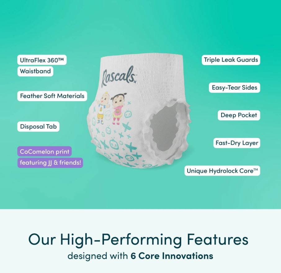 Rascals - Cocomelon Edition Training Diaper Pants - Size 4 - 10-15 kg - 128 Pants