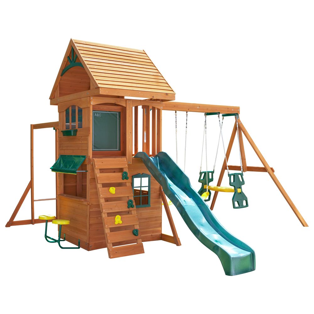 Kidkraft - Ridgeview Deluxe Clubhouse Wooden Swing Playset