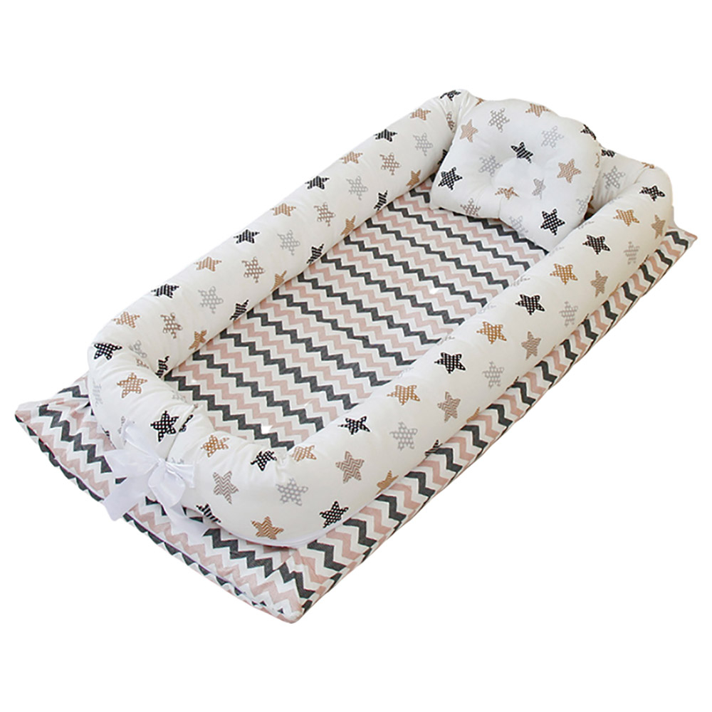 Bumble & Bird Portable Baby Nest & Lounger with Pillow - Stars