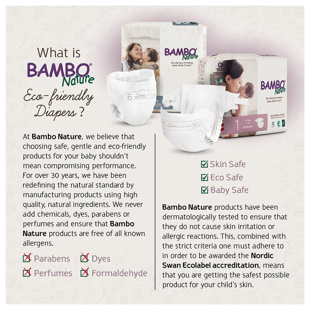 Bambo Nature - Eco Friendly Diapers, Size 2, 3-6kg 192 Diapers, Mega pack