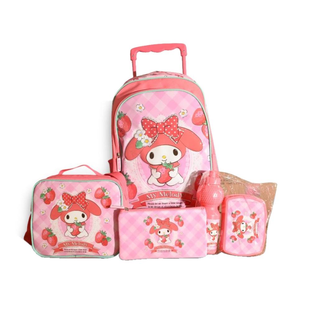 Hollywood Magic - My Melody 5-In-1 Trolleybag With Lunchbag, Pencilcase, Lunchbox And Water Bottle