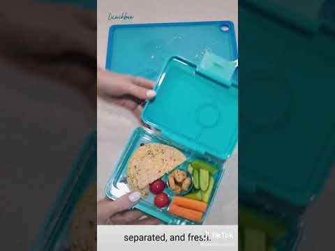 يم بوكس - صندوق وجبات خفيفة - 3 أقسام - أخضر ليموني