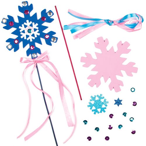 Baker Ross - Snowflake Glitter Wand Kits - Pack of 4