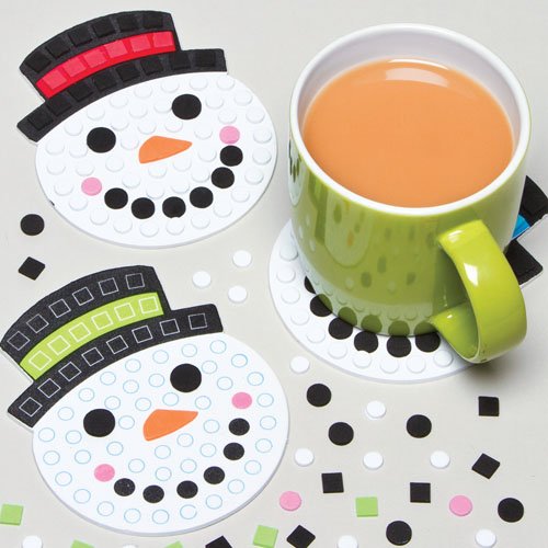Baker Ross - Snowman Mosaic Coaster Kits - Pack of 6